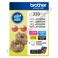 Genuine Brother LC233BK/C/M/Y Value Pack