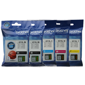 2 x Black + 1 x CMY Genuine Brother LC431XL Ink Cartridges