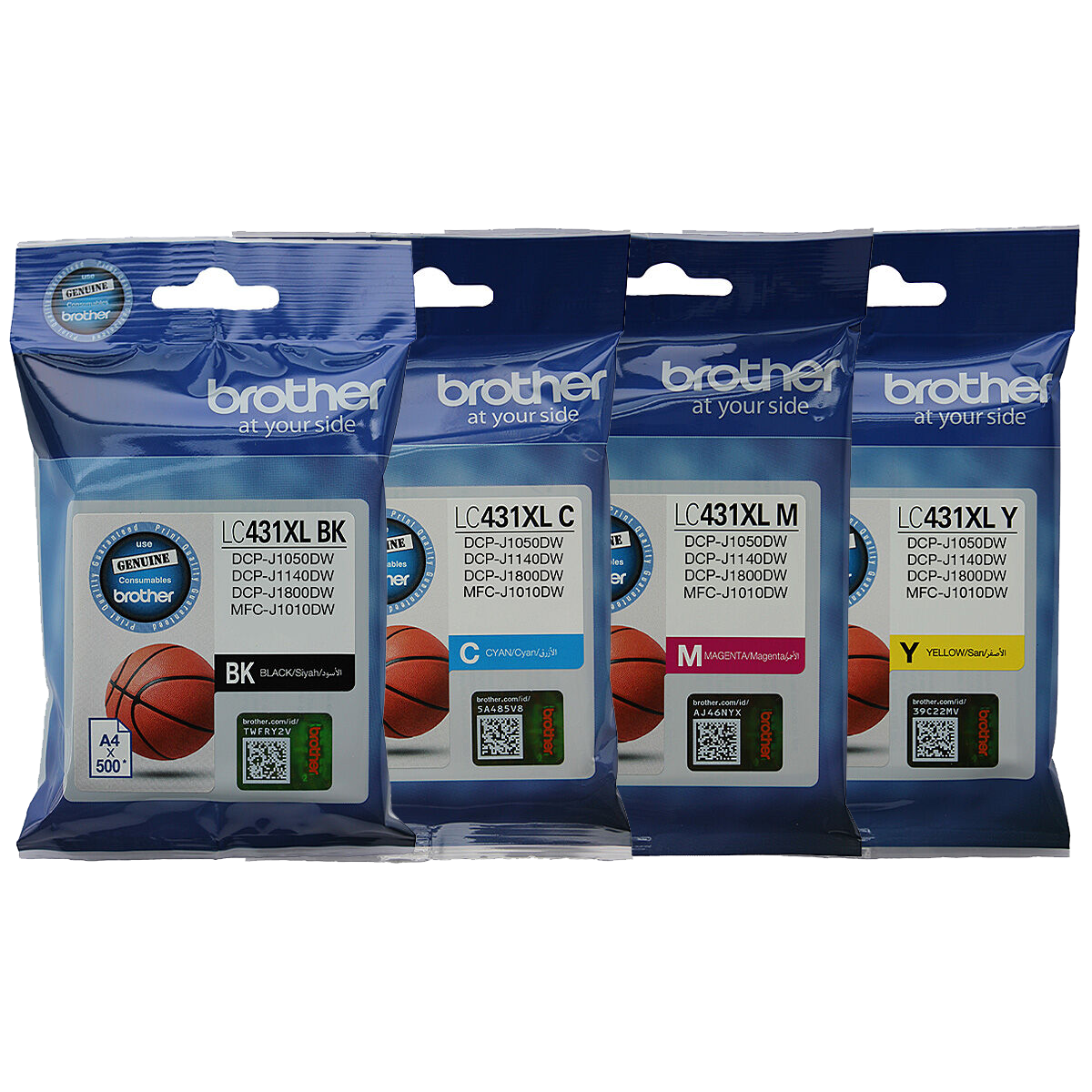 A Set Genuine Brother LC431XL Ink Cartridges BCMY