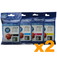 2 Sets Genuine Brother LC431XL Ink Cartridges BCMY