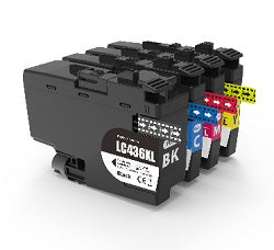 A Set Compatible Brother LC436XL BK/C/M/Y Ink Cartridges