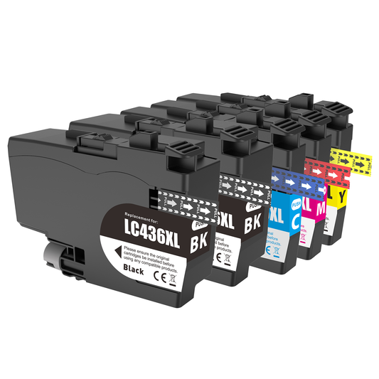 2 Black + 1 of each Colour Compatible Brother LC436XL  Ink Cartridges
