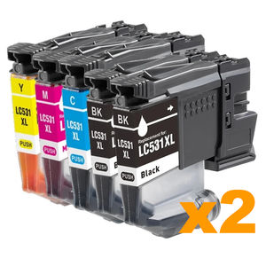 4 Black + 2 of each Compatible Brother LC531XL Ink Cartridges