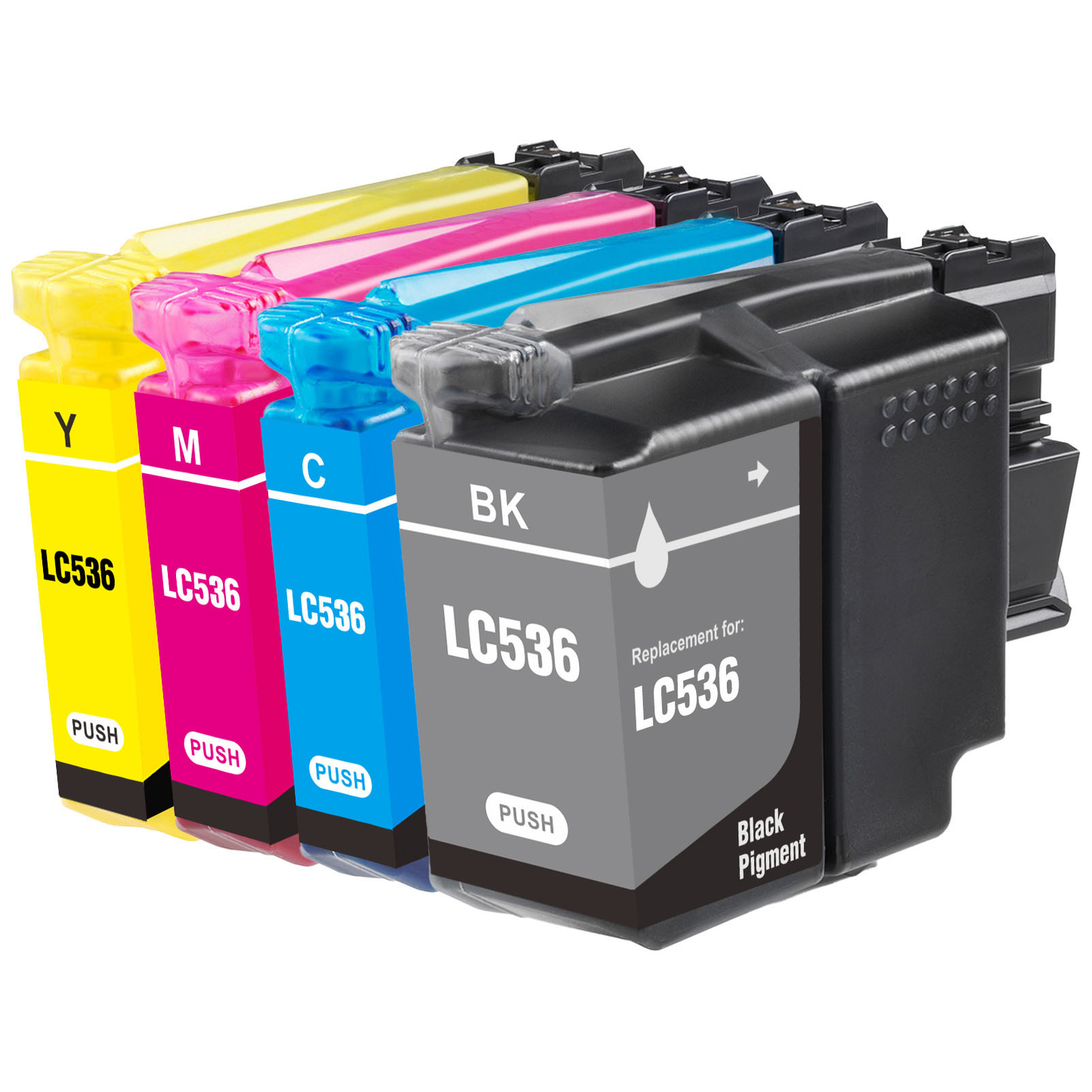 A Set Compatible Brother LC536 Ink Cartridges BCMY
