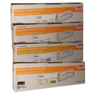 A Set Genuine Oki 45862829 - 45862830 BK/C/M/Y Toner Cartridges