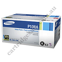 Genuine Samsung MLTD108S Black Toner Cartridge TwinPack MLTP108A