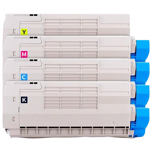 A Set Compatile Oki 46490609 - 46490612 BK/C/M/Y Toner Cartridge