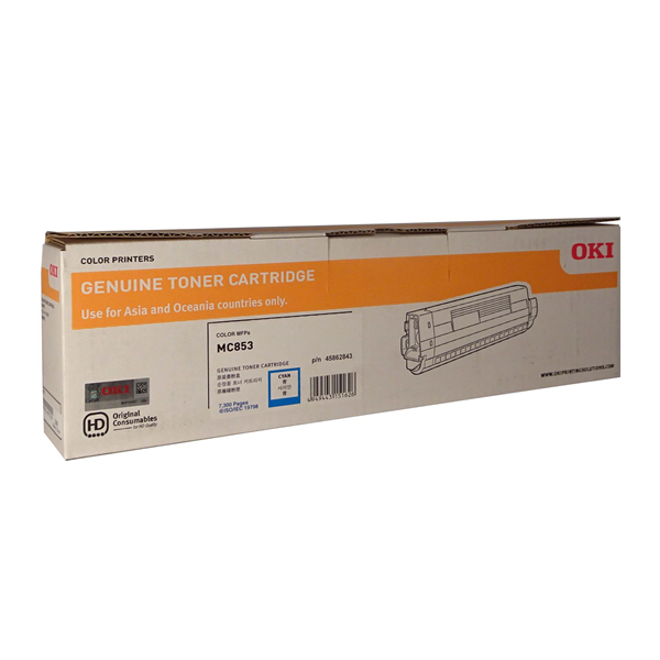 Genuine OKI 45862843 Cyan Toner