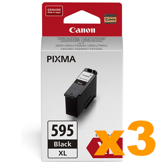 3 x Genuine Canon PG595XL High Yield Black Ink Cartridge