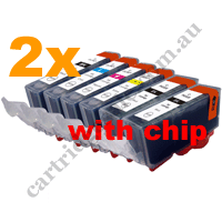 Any 12 Compatible Canon PGI520BK CLI521BK/C/M/Y/GY Ink Cartridge