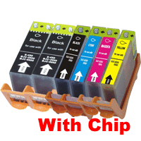 Any 6 Compatible PGI5Bk CLI8BK/C/M/Y Ink Cartridges With Chip
