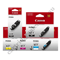 A Set Genuine Canon PGI650 CLI651 B/PB/C/M/Y Ink Cartridges