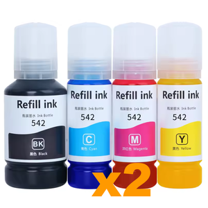2 Sets Compatible Epson T542 EcoTank Ink Bottles BCMY
