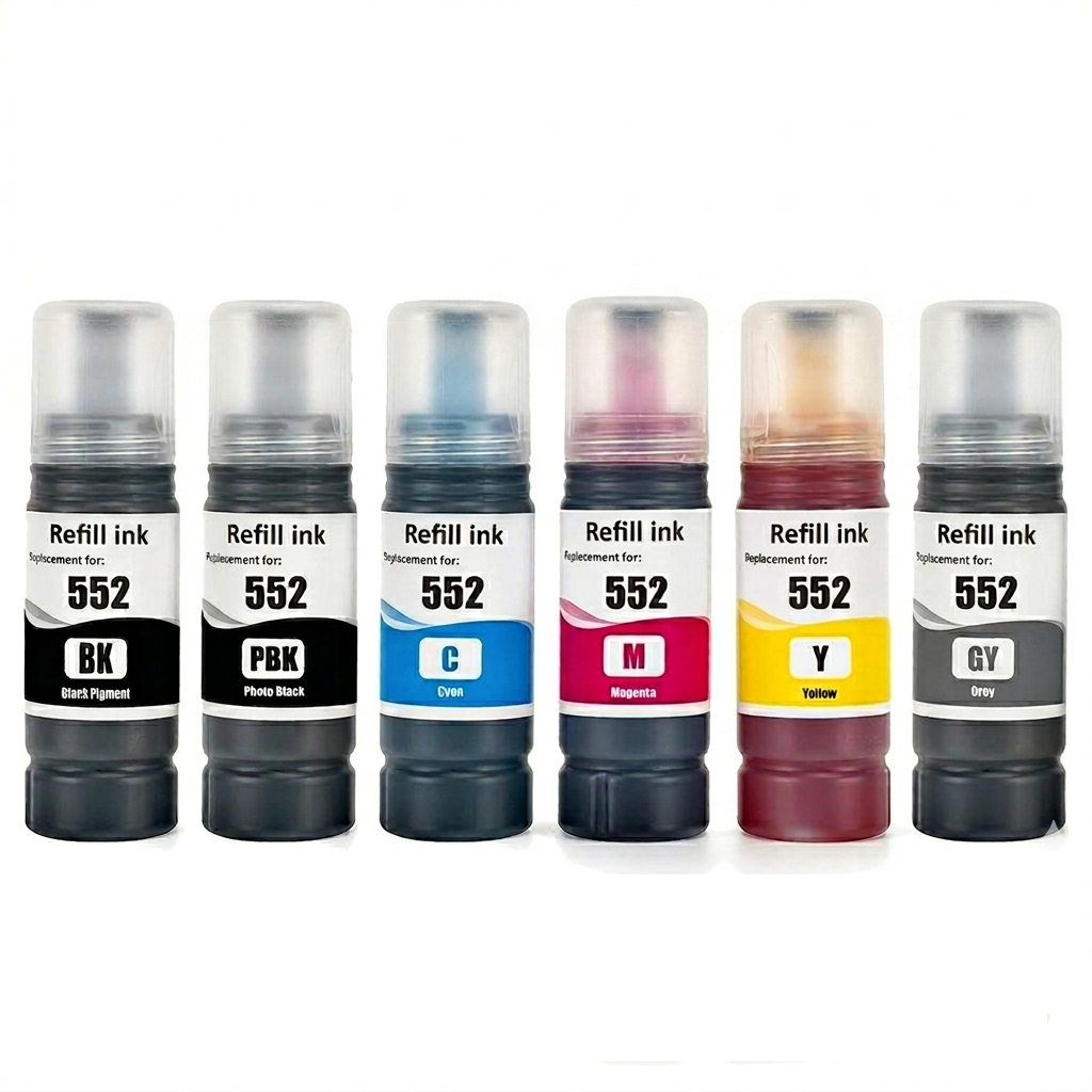A Set Compatible Epson T552 Ink Bottle BK PB C M Y GY