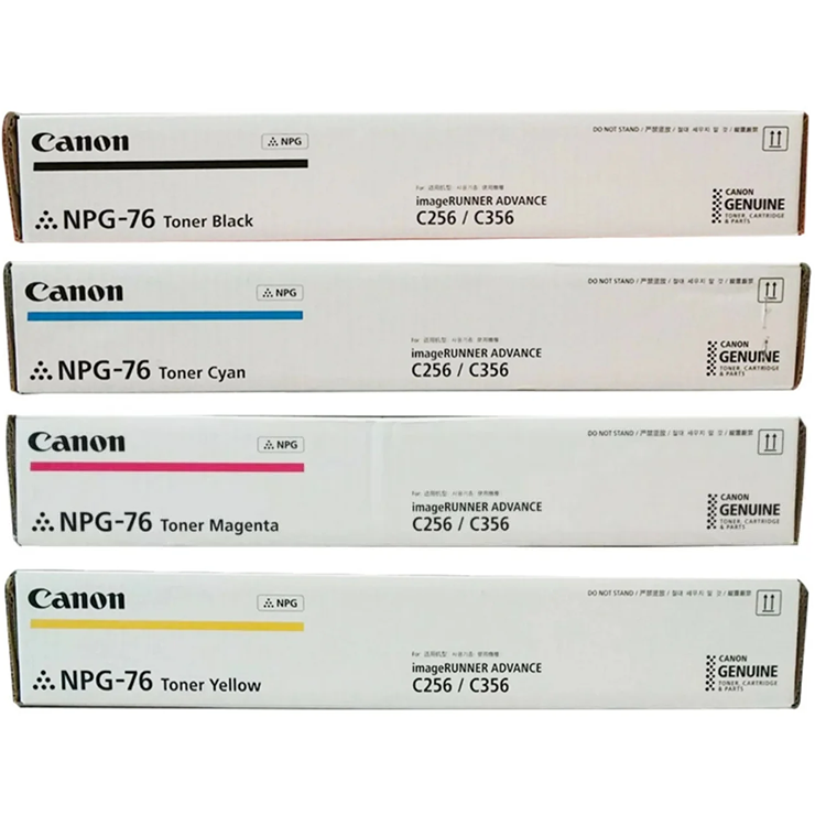 A Set Genuine Canon TG76 Toner Cartridges BCMY