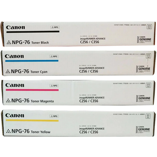A Set Genuine Canon TG76 Toner Cartridges BCMY