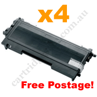 4 x Compatible Brother TN2025 Black Toner Cartridge Free Postage