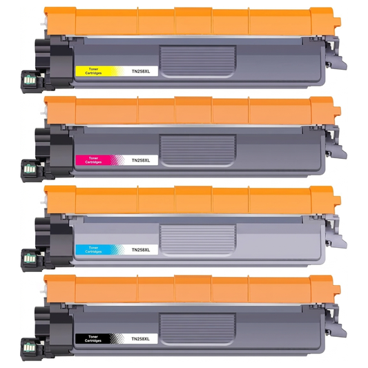 A Set Compatible Brother TN258XL High Yield Toner Cartridges