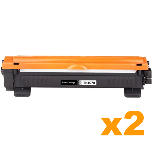 2 x Compatible Brother TN1070 Black Toner Cartridge