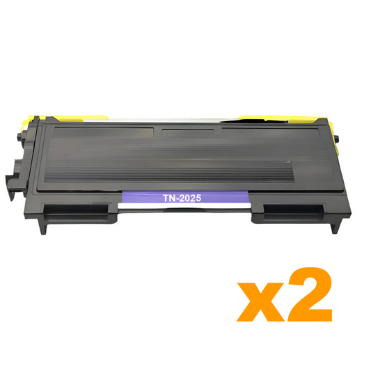 2 x Compatible Brother TN2025 Black Toner Cartridge
