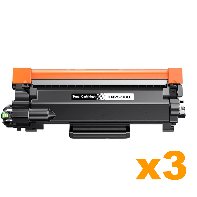 3 x Compatible  Brother TN2530XL High Yield Black Toner Cartridge