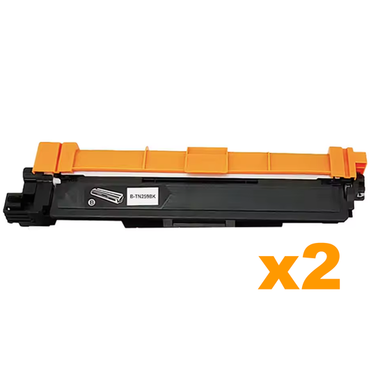 2 x Compatible Brother TN259BK High Yield Black Toner Cartridge