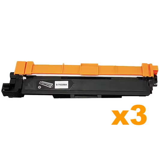 3 x Compatible Brother TN259BK High Yield Black Toner Cartridge