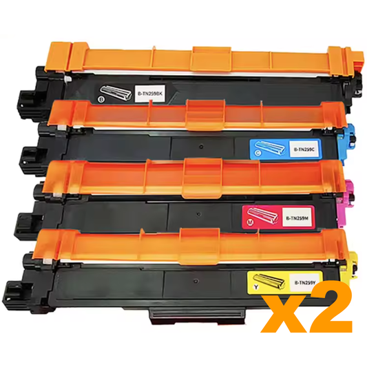 2 Sets Compatible Brother TN259 High Yield Toner Cartridges