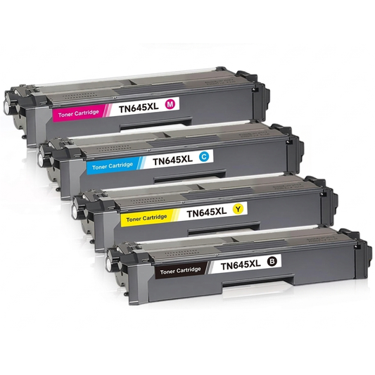 A Set Compatible Brother TN645XL High Yield Toner Cartridges BCMY