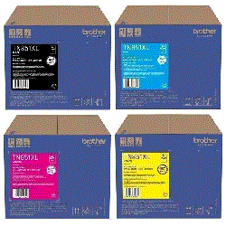 A Set Genuine Brother TN851XL High Yield Toner Cartridges B/C/M/