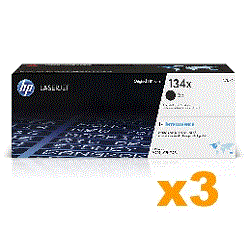 3 x Genuine HP W1340X (134X) Black Toner Cartridge