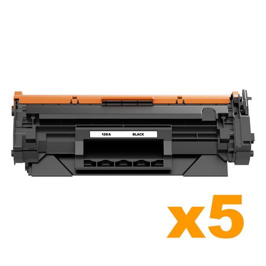 5 x Compatible HP W1380A (138A) Black Toner Cartridges