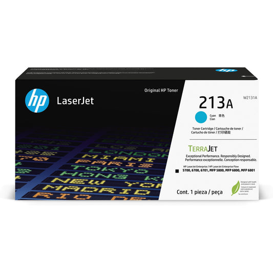 Genuine HP 213A Cyan Toner Cartridge W2131A