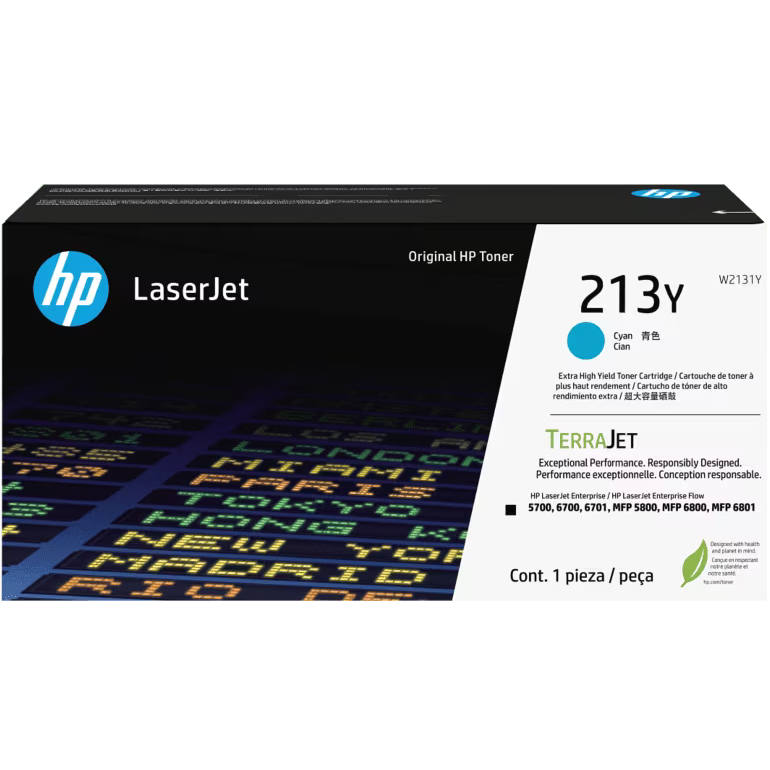 Genuine HP 213Y Cyan Toner Cartridge W2131Y