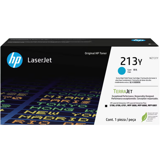 Genuine HP 213Y Cyan Toner Cartridge W2131Y