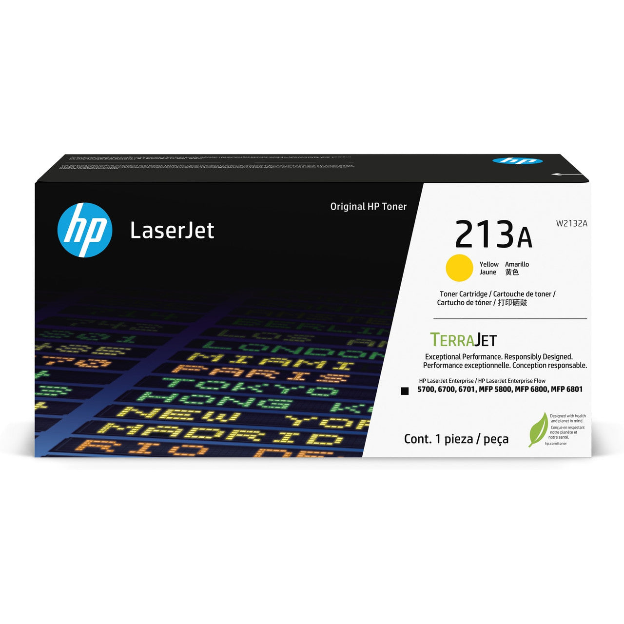 Genuine HP 213A Yellow Toner Cartridge W2132A