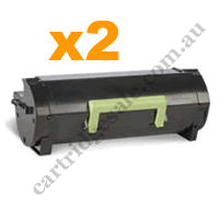 2 x Genuine Lexmark 60F3H00 HY Black Toner Cartridge