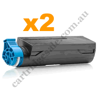 2 x Compatible OKI 44574703 Black Toner