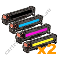 2 Sets Compatible HP CF510A-CF513A Toner Cartridges B/C/M/Y