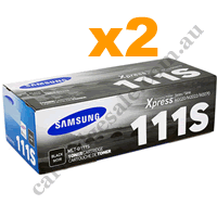 2 x Genuine Samsung MLTD111S Black Toner Cartridge