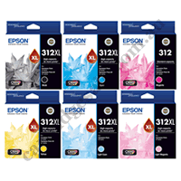 A Set Genuine Epson 312XL B/C/M/Y/LC/LM High Yield Ink Cartridge