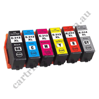 A Set Compatible Epson 312XL 314XL B/C/M/Y/R/GY High Yield Ink C