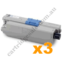 3 x Compatible OKI 46508720 Black Toner