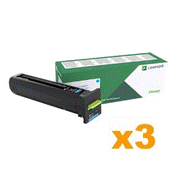 3 x Genuine Lexmark 55B6H00 HY Black Toner Cartridge