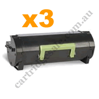 3 x Genuine Lexmark 60F3H00 HY Black Toner Cartridge