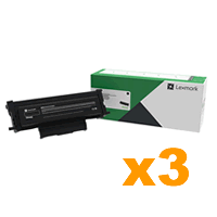 3 x Genuine Lexmark B226H00 HY Black Toner Cartridge