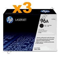 3 x Genuine HP 96A (C4096A) Black Toner Cartridge