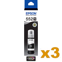 3 x Genuine Epson T552/T06V1 EcoTank Black Ink Bottle