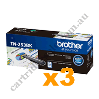 3 x Genuine Brother TN253BK Black Toner Cartridge