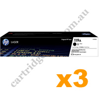3 x Genuine HP W2090A (119A) Black Toner Cartridge
